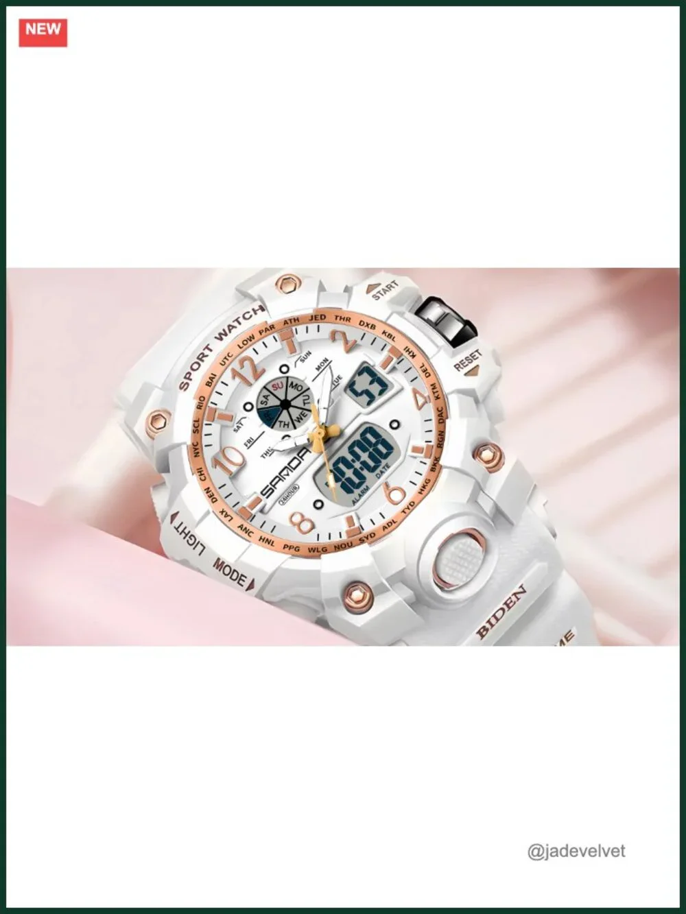 Gosasa Womens Digital Sports Watch 5ATM Waterproof LED Light Large Face